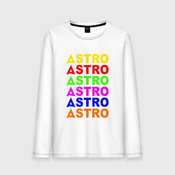 Лонгслив хлопковый мужской Astro color logo, цвет: белый