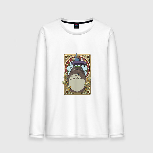 Мужской лонгслив Totoro card / Белый – фото 1