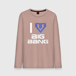 Лонгслив хлопковый мужской I love big bang, цвет: пыльно-розовый