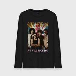 Лонгслив хлопковый мужской Queen винтаж, цвет: черный