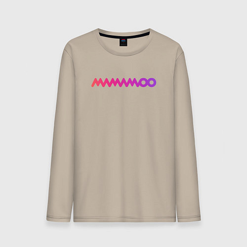 Мужской лонгслив Mamamoo gradient logo / Миндальный – фото 1