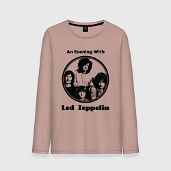 Лонгслив хлопковый мужской Led Zeppelin retro, цвет: пыльно-розовый