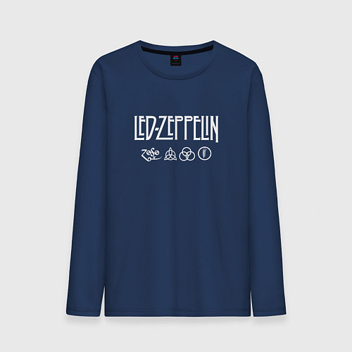 Мужской лонгслив Led Zeppelin символы / Тёмно-синий – фото 1