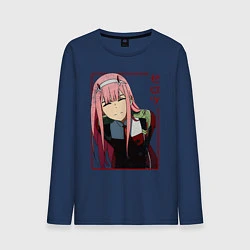 Лонгслив хлопковый мужской Zero Two anime girl, цвет: тёмно-синий