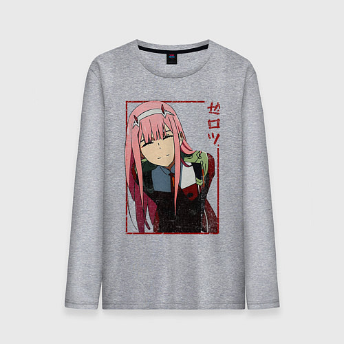 Мужской лонгслив Zero Two anime girl / Меланж – фото 1