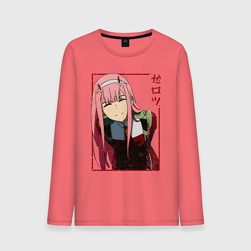 Мужской лонгслив Zero Two anime girl / Коралловый – фото 1