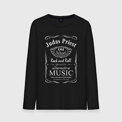 Лонгслив хлопковый мужской Judas Priest в стиле Jack Daniels, цвет: черный