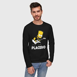 Лонгслив хлопковый мужской Placebo Барт Симпсон рокер, цвет: черный — фото 2