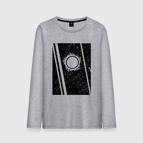 Мужской лонгслив Солнце в прямоугольнике / Меланж – фото 1