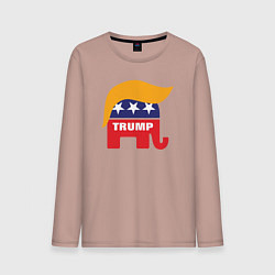 Лонгслив хлопковый мужской Trump elephant, цвет: пыльно-розовый