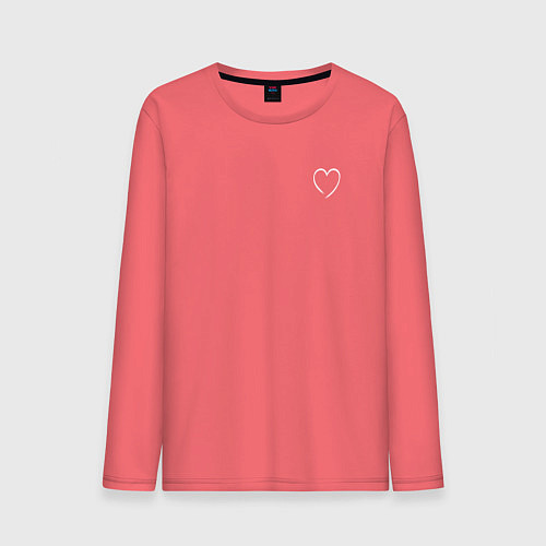 Мужской лонгслив Minimal love / Коралловый – фото 1