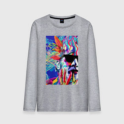 Лонгслив хлопковый мужской Andy Warhol - celebrity - pop art, цвет: меланж