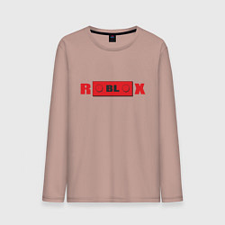 Лонгслив хлопковый мужской Roblox деталь, цвет: пыльно-розовый