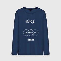 Лонгслив хлопковый мужской JIMIN FACE Set Me Free, цвет: тёмно-синий