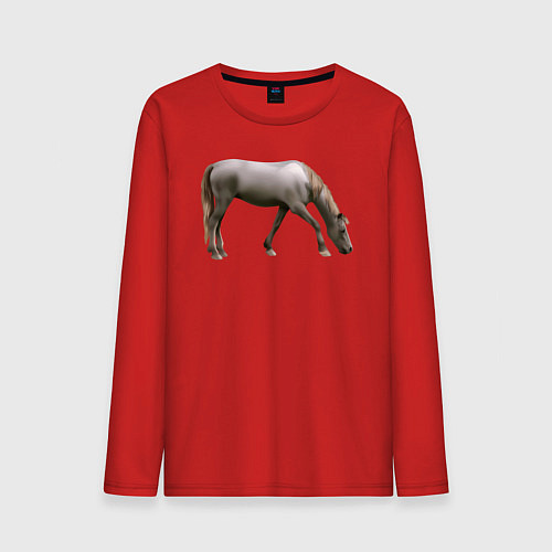 Мужской лонгслив Креольская лошадь / Красный – фото 1