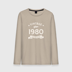 Лонгслив хлопковый мужской Винтаж 1980 ограниченный выпуск, цвет: миндальный