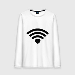 Лонгслив хлопковый мужской Wi-Fi Love, цвет: белый