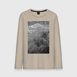 Лонгслив хлопковый мужской Чёрные пузыри, цвет: миндальный