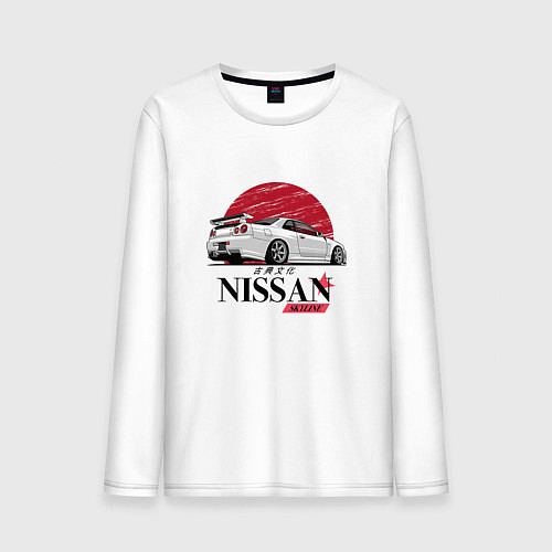 Мужской лонгслив Nissan Skyline japan / Белый – фото 1
