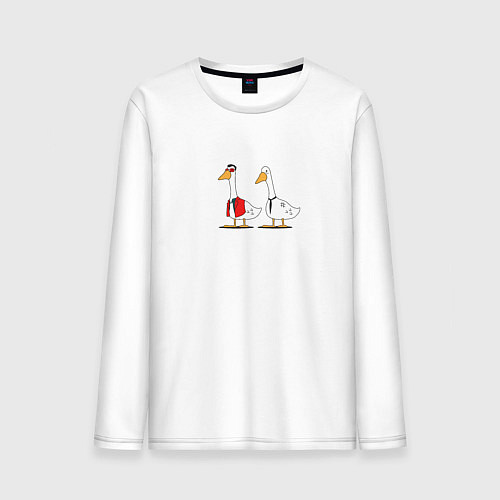 Мужской лонгслив Бойцоский гусь / Белый – фото 1