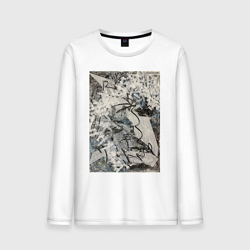 Мужской лонгслив Абстракция небо / Белый – фото 1
