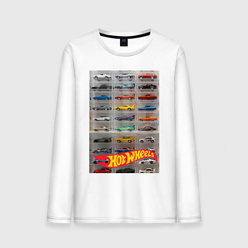 Мужской лонгслив Hot Wheels - collection / Белый – фото 1