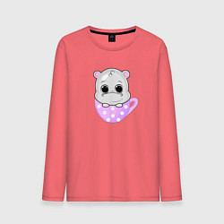 Мужской лонгслив Бегемот в кружке