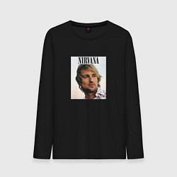 Лонгслив хлопковый мужской Nirvana Оуэн Уилсон пародия, цвет: черный