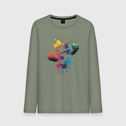 Мужской лонгслив Иллюстрация гантели