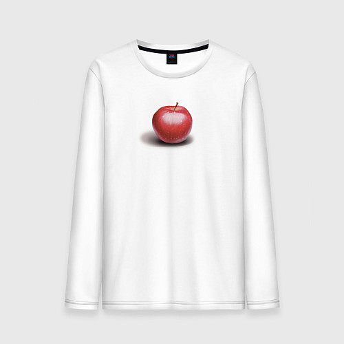 Мужской лонгслив Красное яблоко / Белый – фото 1