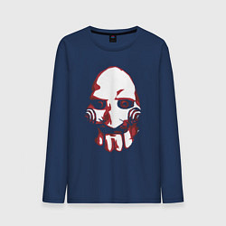 Лонгслив хлопковый мужской Saw mask, цвет: тёмно-синий