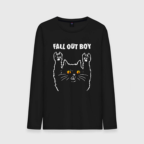 Мужской лонгслив Fall Out Boy rock cat / Черный – фото 1