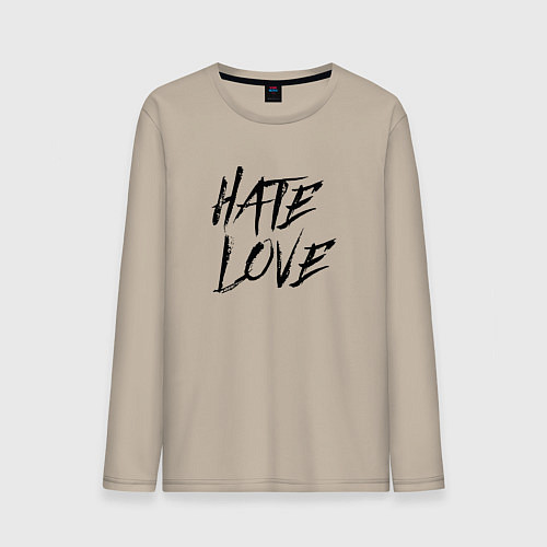 Мужской лонгслив Hate love Face / Миндальный – фото 1