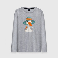 Мужской лонгслив Гусь в шляпе