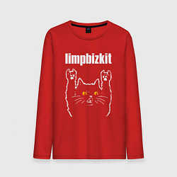 Лонгслив хлопковый мужской Limp Bizkit rock cat, цвет: красный