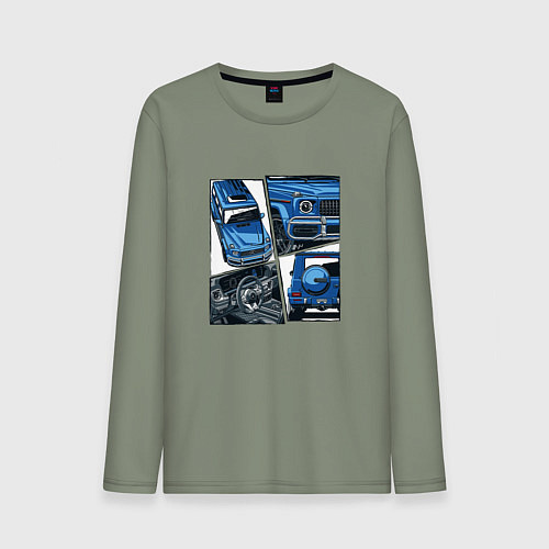 Мужской лонгслив Mercedes-Benz G63 AMG Gelandewagen V1 / Авокадо – фото 1