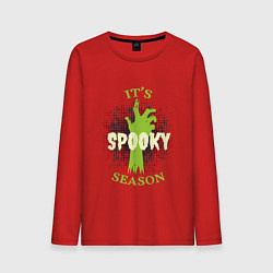 Лонгслив хлопковый мужской Its spooky season, цвет: красный