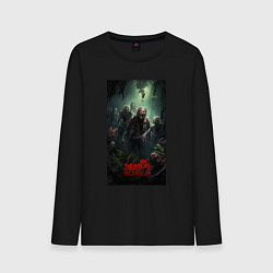 Лонгслив хлопковый мужской Зомби на острове, цвет: черный