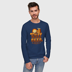Лонгслив хлопковый мужской Duff beer brewing, цвет: тёмно-синий — фото 2