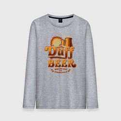 Лонгслив хлопковый мужской Duff beer brewing, цвет: меланж
