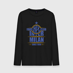Лонгслив хлопковый мужской Inter Milan fans club, цвет: черный