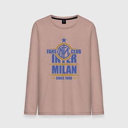 Лонгслив хлопковый мужской Inter Milan fans club, цвет: пыльно-розовый