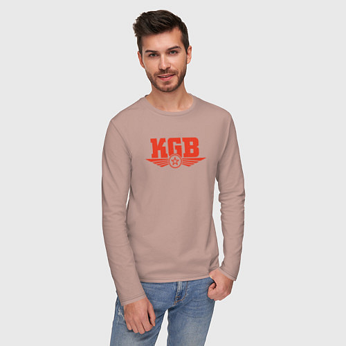 Мужской лонгслив KGB Red / Пыльно-розовый – фото 3