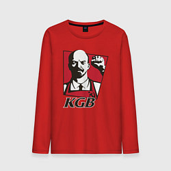 Лонгслив хлопковый мужской KGB Lenin, цвет: красный
