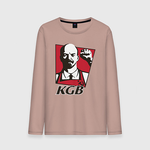 Мужской лонгслив KGB Lenin / Пыльно-розовый – фото 1