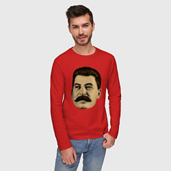 Лонгслив хлопковый мужской Сталин СССР, цвет: красный — фото 2