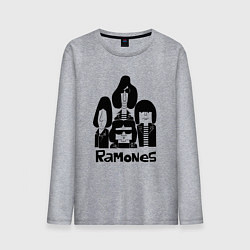Лонгслив хлопковый мужской Ramones панк рок группа, цвет: меланж