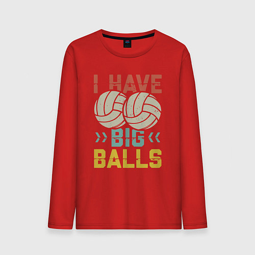 Мужской лонгслив У меня большие шары / Красный – фото 1