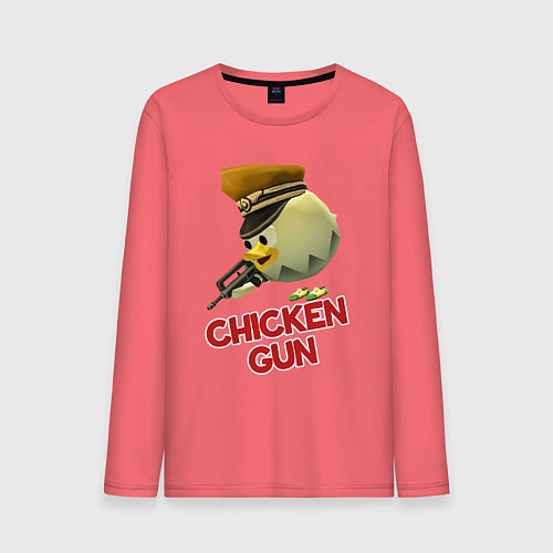 Мужской лонгслив Chicken Gun logo / Коралловый – фото 1