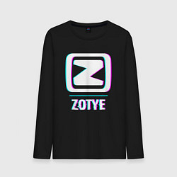 Лонгслив хлопковый мужской Значок Zotye в стиле glitch, цвет: черный